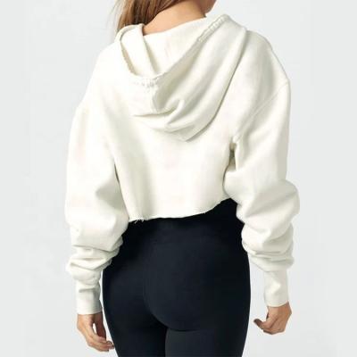 China Hot Selling COTTON Women Crop Long Sleeve Top Hoodie Soft Comfortable Oversized Sportswear Tank Top for sale