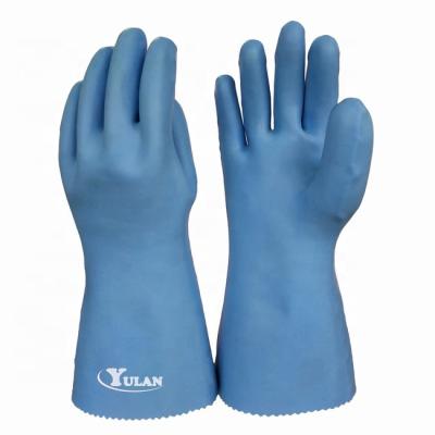 China Water Proof YULAN HI86 Latex Fully Dipping Industrial Gloves Interlock Coating for sale