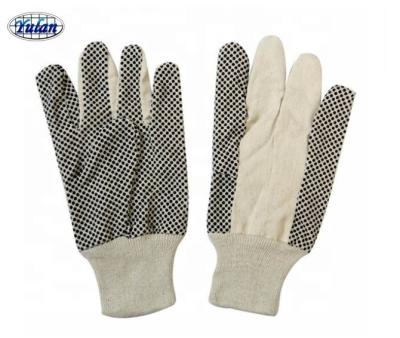 China Daily Life Cotton Canvas PVC Polka Dot Work Glove Protective Device for sale