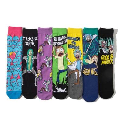 China 2022 New movie HY-868 design long tube personality skateboard socks men's and women's cotton socks cartoon sporty sock for sale