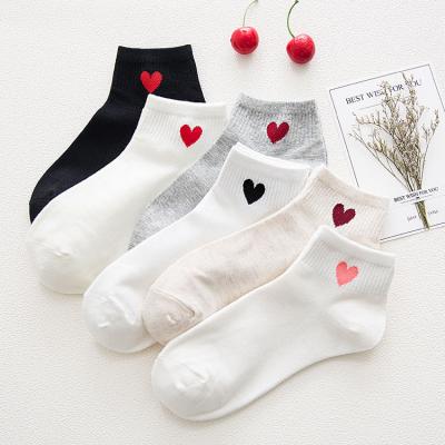 China Wholesale BSCI QUICK DRY low cut thongs cotton heart shape women invisible socks custom cute woman ankle socks for sale