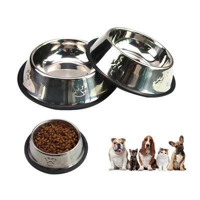 China Wholesale Cat Metal Waterer Bowl Dog Bowls Dog Food Feeding Dish Durable Durable Large Small Stainless Steel Medium Dog for sale