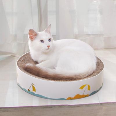 China Viable manufacturer direct sales of new simple round corrugated cardboard cat scratcher cat tower scratch board toy for sale