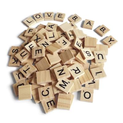 China Europe 200PCS DIY Gift Wooden Decoration Wood Tiles Letters For Crafts for sale