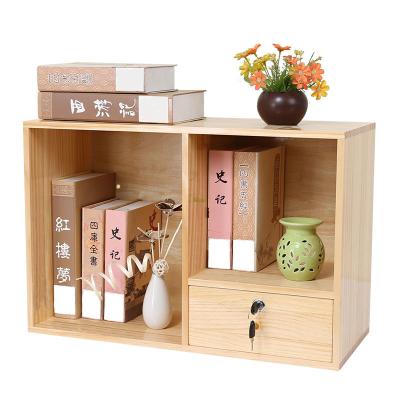 China Eco - Friendly Recycle Office Furniture Student Library Solid Wood Small Wooden Book Shelves With Drawer for sale