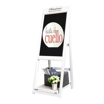 China Eco-friendly Creative Cafe Advertising Board Household Chalk Shop Small Solid Wood Blackboard Holder for sale