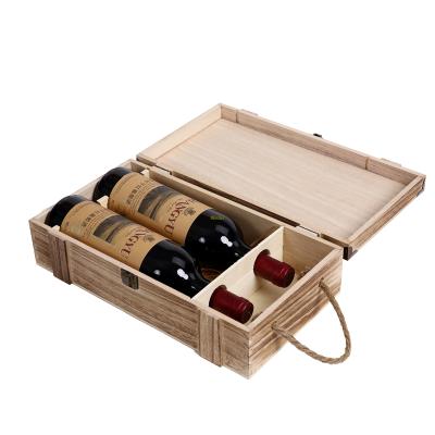 China China Wholesale Color Paulownia Wine Boxes High Grade Burnt Wood for sale