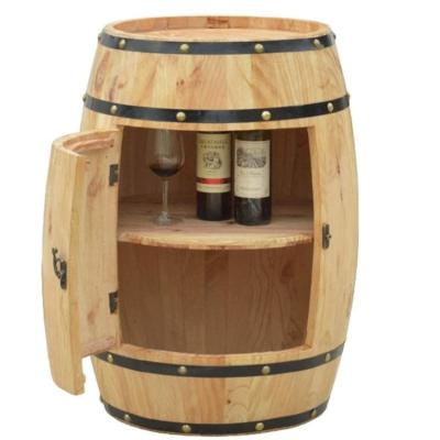 China Handmade 100% Natural Morden Large Capacity Storage Wine Solid Wood Decorative Barrel for sale