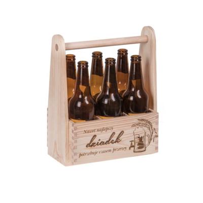 China Sustainable Nautical Wooden 6 Pack Beer Bottle Carrier Porcelain Manufacture for sale