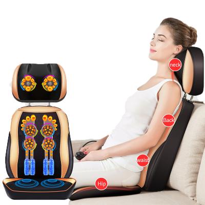 China Portable Electric Body Massager Chair Pad Neck Pain Relief Heating Vibrator Mattress Car Massager Back Cushion For Home Massage Seat for sale