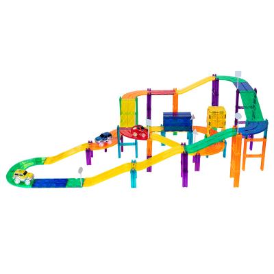 China Eco-friendly Material Building Toy Marble Run Magnetic Tiles Building Learning Educational Magnetic Marble Run Toys for sale