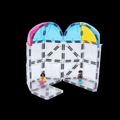 China 2021 Building Toy Artmag Transparent Magnetic Tiles With Big Magnet ICE 36 Pieces Set Building Blocks Magnet Magnetic Play Tiles for sale