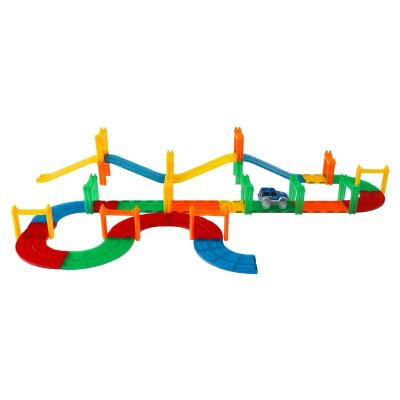 China 2020 Eco-friendly Materials Magnetic Tile Car Racing Track For Kids Train Track Toy Set for sale