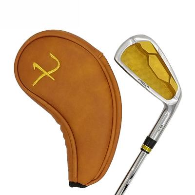 China OEM Comfortable Leather Golf Clubs Headcover PU Golf Iron Headcover for sale