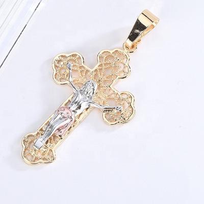 China BOHEMIA High Quality 18k Gold Plated Religious Jesus Cross Pendant for sale