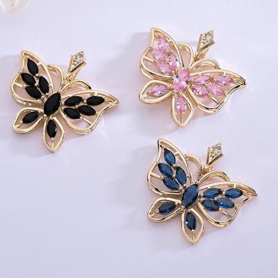 China Simple And Gorgeous Design Butterfly BOHEMIA 14k Gold Plated Pendant for sale