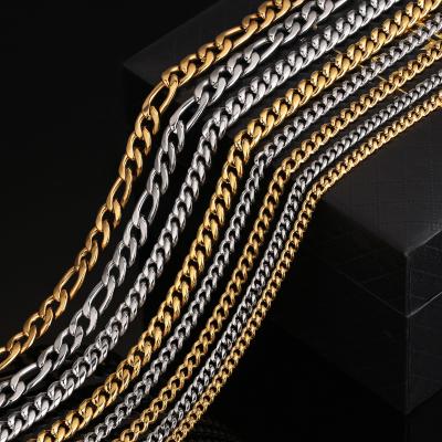 China CLASSIC Hot Sale 1.2mm-7mm Stainless Steel Necklace Mens Amazon 14k 18K Gold USA Chain for sale