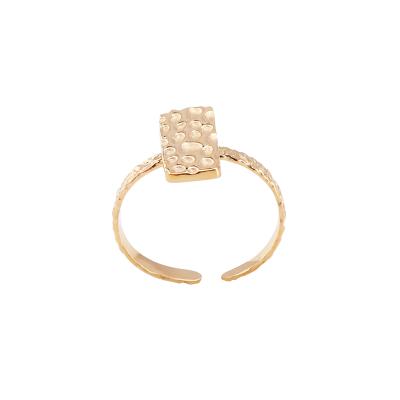 China JR0010 316l Stainless Steel FASHIONABLE High Quality Small Ring 14K Square Jewelry Free Sample for sale