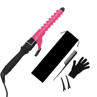 China PTC Fast Heating Best Selling Lcd Display Rotating Curling Iron for sale