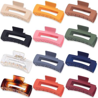 China Fashion Environmental Acrylic Acetate Thick Wholesale Curly Matte Bun Thin For Women Comb Cuts Large Female Hair Claw Clip for sale