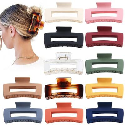 China New Environmental Matte Acrylic Acetate Plastic Hair Claw Clips Non-slip Large Strong Grip Thick Clear For Women Girls for sale