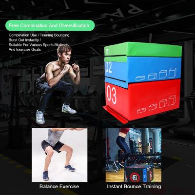 China High Quality Leather Bodybuilding Fitness Training Equipment Jump Box Set Custom Logo Gym Equipment Soft Plyometric Jump Box for sale