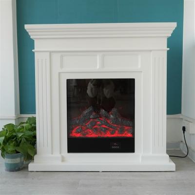 China Modern 1 Meter TV Stand White Wood Electric Fireplace Mantel for sale