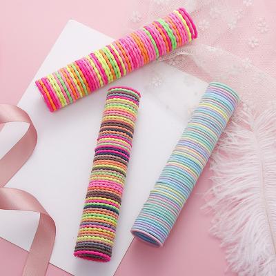 China Hot Sale 50 PCS Girls Stretchy NO-Damage Headband Elastic Hair Ties, Tiny Ponytail Holder Rope, Mixed Colors Soft Headband for sale