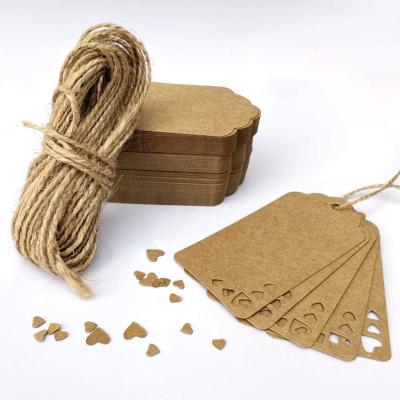 China Amazon viable hot sale can write kraft paper tag, hollow heart shape, use for gift wrapping for sale