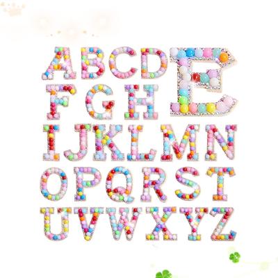 China Other Amazon Hot Selling Hot-Ironed 26 Bead English Alphabet Fabric Stickers, For DIY Clothing Bag Cake Decorating Accessories for sale