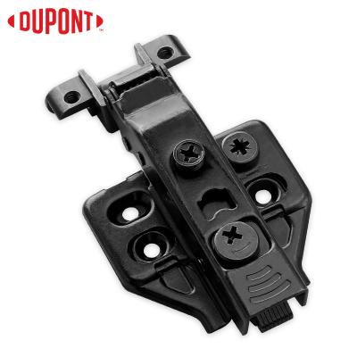 China Modern DUPONT 3D Frame Hinge Clip On Black Nickel Aluminum Door Cabinet Soft Closing Hinge for sale