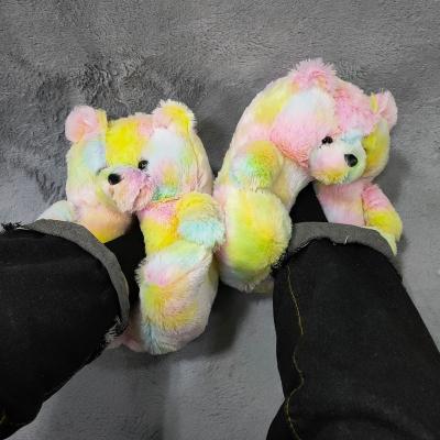 China Bedroom Teddy Bear Slippers Wholesale Fuzzy Teddy Plush Style Slippers New Arrivals Fashion Trend Teddy Bear Slippers 2021 New For Women Girls for sale