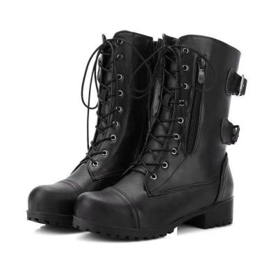 China Waterproof Womens Military Combat Boots Lace Up Buckle Fashion Boot Shoes for sale