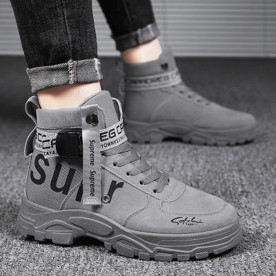 China Thermal Winter Laces Motorcycle Martin PU Leather Shoes Fluffy Casual Boots For Man for sale