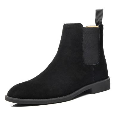 China Factory Wholesale Original Nice Quality Mens Chelsea Boots Leather Work Boots Ankle Increasing Size For Men for sale