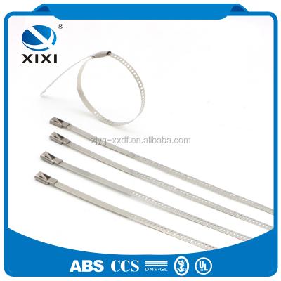 China SS304 SS Cable Tie 316 Stainless Steel Cable Metal Cable Straps for sale