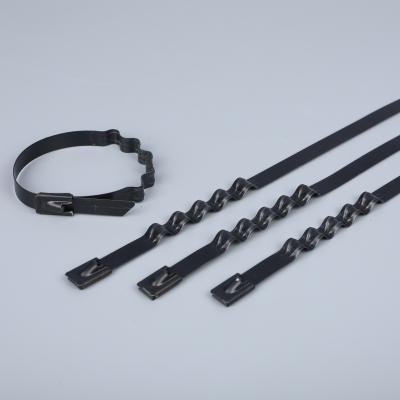 China Corrosion Resistant Black Color 400mm Magnetic Cable Ties Cable Straps Twist Link for sale