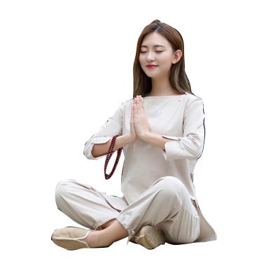 China 2 Pcs Shirts And Pants Suit Hot Selling Meditation Clothing Meditation Suit High Quality Ladies Suit for sale