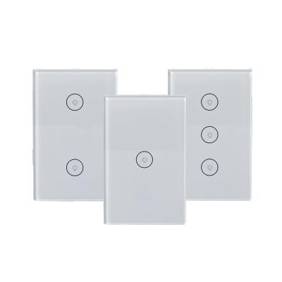 China US Standard 1/2/3 Strip Touch Light Smart Home Switch WiFi Wall Switch SS120 for sale