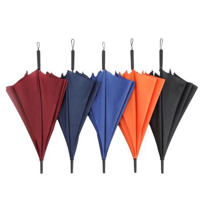 China Curly Handle Umbrellla Custom Design Auto Strong Wind Resistance Ventilation Duct Oversized Windproof Golf Umbrella Sale for sale