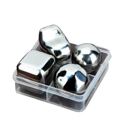 China Viable Reusable Cooling Tool Whiskey Rock Stone Metal Ice Cube for sale