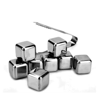 China Viable Set of 8 with Tong Stainless Steel Bar Wisky Fridge Stones Ice Cube for sale