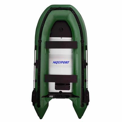 China Factory Wholesale Rigid Military Green Canoe Cheap Inflatable Fishing Boat Travel or Fishing for sale