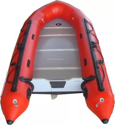 China Travel Red Color Aluminum Inflatable Boat Rubber Inflatable Dinghy With Oars for sale