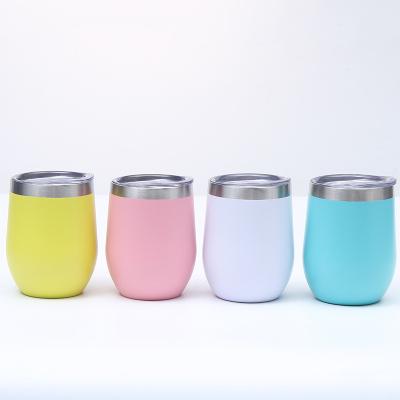 China PORTABLE Double Wall 304 Stainless Steel Sippy Vacuum Tumbler With Lid Personalized Sippy Egg Shape Cup for sale