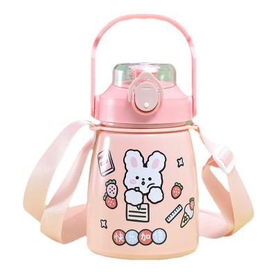 China Amazon PORTABLE Best Logo Stainless Steel Kids Drinking Customized Selling Portable Insulated Water Bottle With Straw Lid for sale