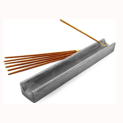 China Rectangular Modern Minimalist Straight Incense Stick Incense Holder Chinese Cement Incense Holder Standard Size for sale