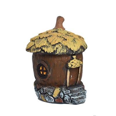 China Dollhouse Eco-Friendly Miniature Fairy Elf Resin Acorn Garden Decorative Solar Ornament for sale