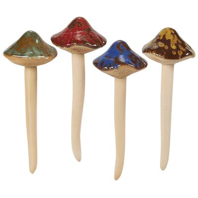 China Eco - Friendly Wholesale Ceramic Garden Decor Mushroom Stakes for sale