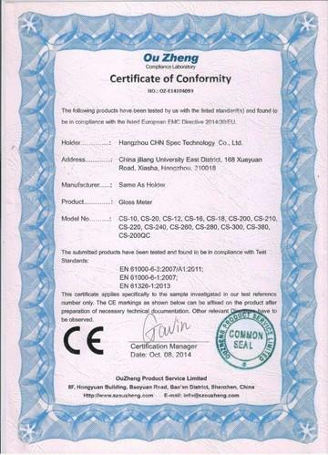 CE - CHNSpec Technology （Zhejiang）Co.,Ltd